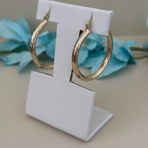 Earring Women's Hoop 14K Gold Plated Light weight Arracadas Oro Laminado